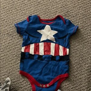 Blue and Red Superhero Baby Onesie